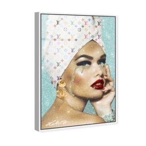 Oliver Gal Painting in white floater frame 17.5 in by 25 in. With the frame!